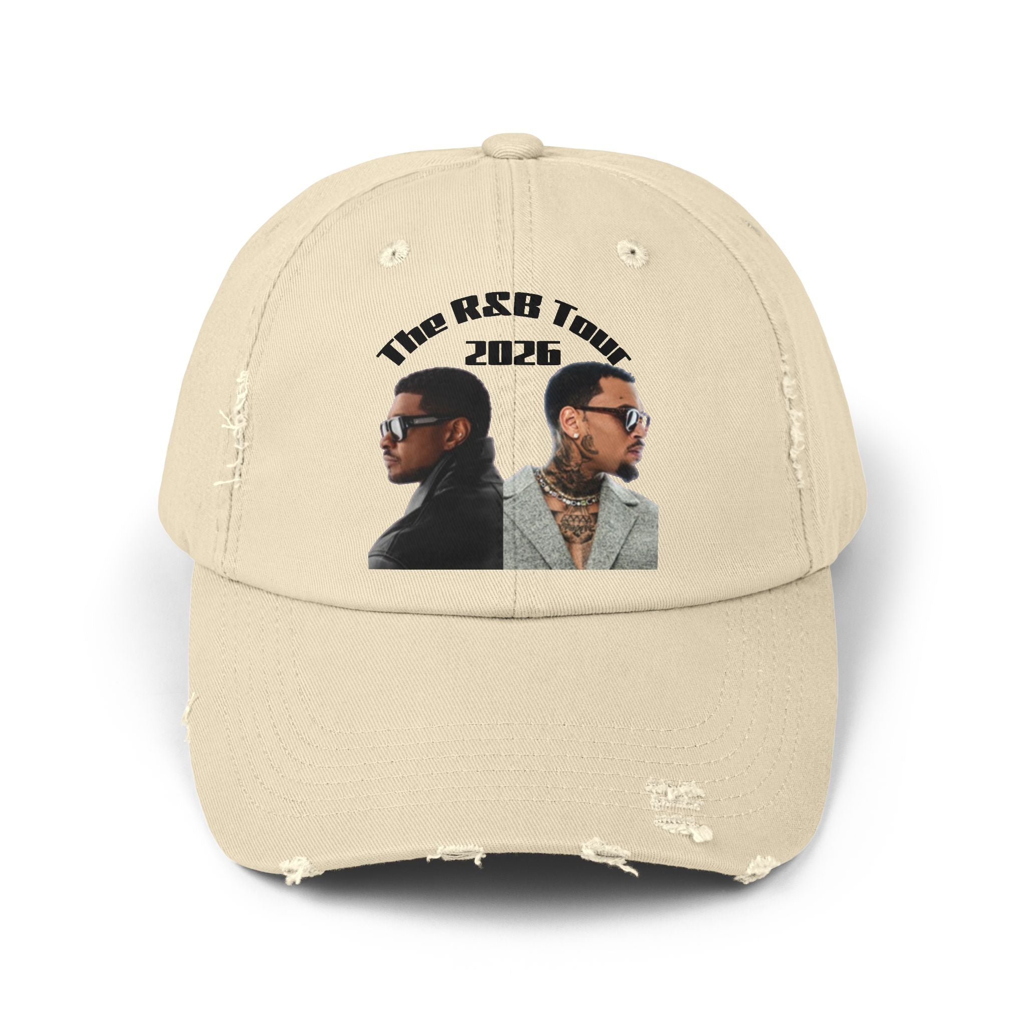 R&B Singer Tour Distressed Cap — Retro Rapper Portrait Baseball Hat