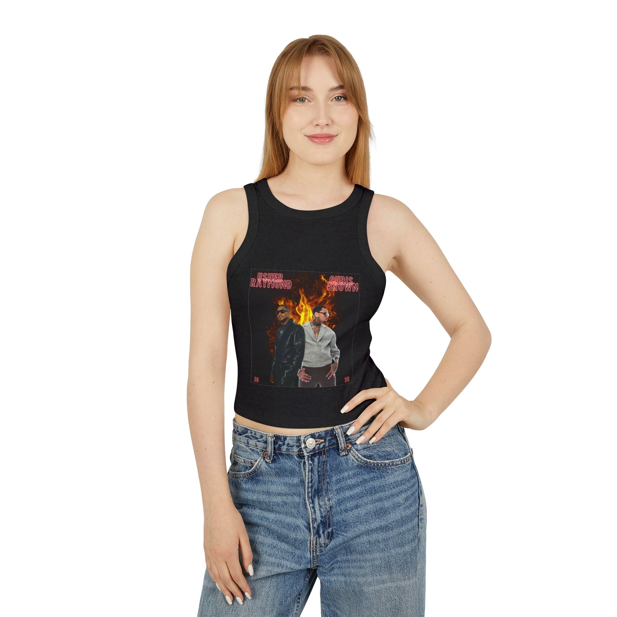 Racer Tank Top — Too Hot R&B Duo Graphic Crop Tank