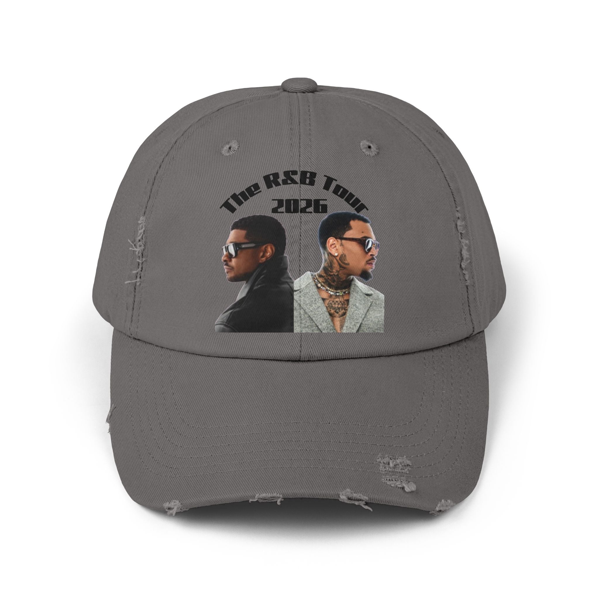 R&B Singer Tour Distressed Cap — Retro Rapper Portrait Baseball Hat