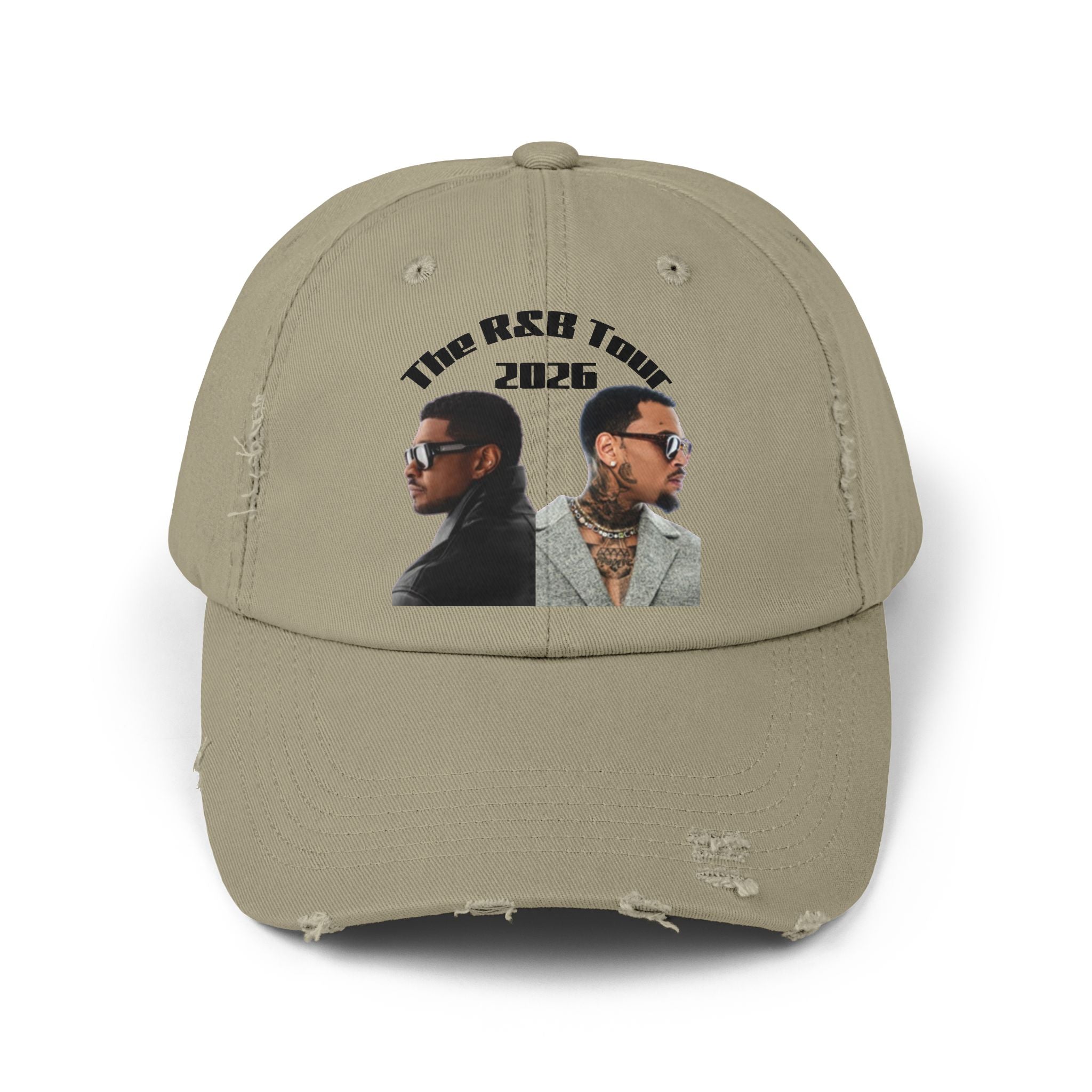 R&B Singer Tour Distressed Cap — Retro Rapper Portrait Baseball Hat